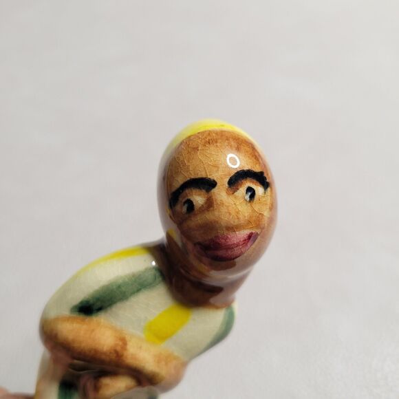 Ceramic figurine Shearwater Colorful 1995 Pottery Lady Dancer Hand On Stomach - Picture 5 of 11